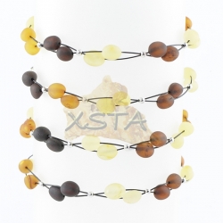 Raw multi amber bracelet olive style